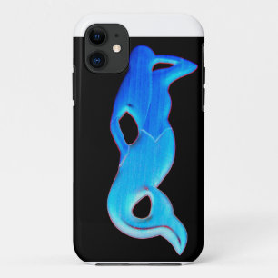 iPhone 11 sirène bleue sur coque noir