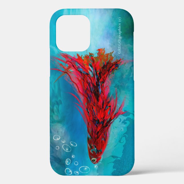 iPhone 12 Pro - a case of a Red Feathered Fish (Back)