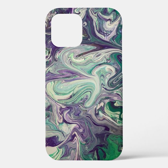 iPhone 12 Pro Artwork Case - Purple and Green (Back)