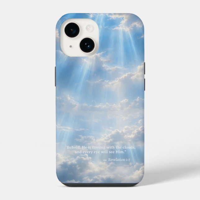 iPhone 14 Case • Luminous Clouds with Scripture (Back)