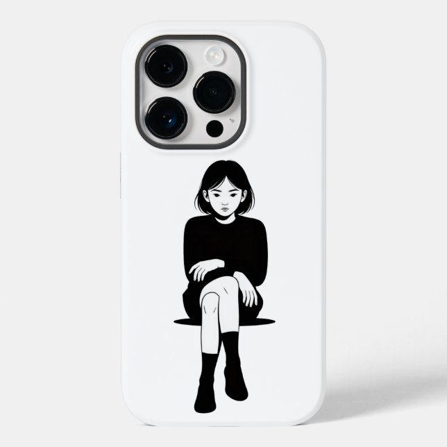iphone 14 Case-Mate iPhone 14 Pro aesthetic girl Case-Mate iPhone Case (Back)