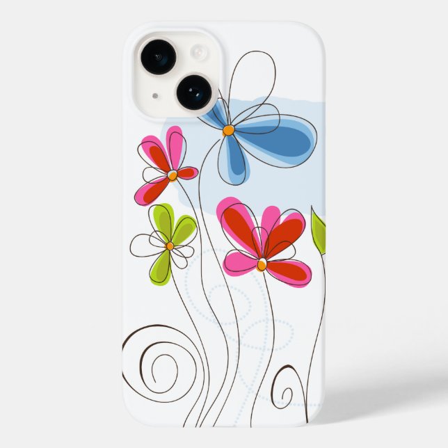 iPhone 14 Case-Painted Flowers  Case-Mate iPhone Case (Back)