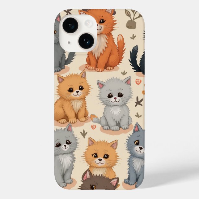  iPhone 14 Cases  Cute kitten pattern Phone Case (Back)