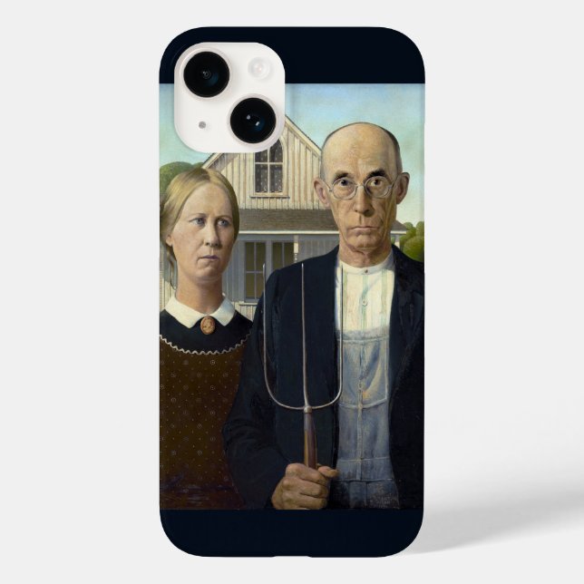 iPhone 14 Coque avec American Gothic Print (Verso)
