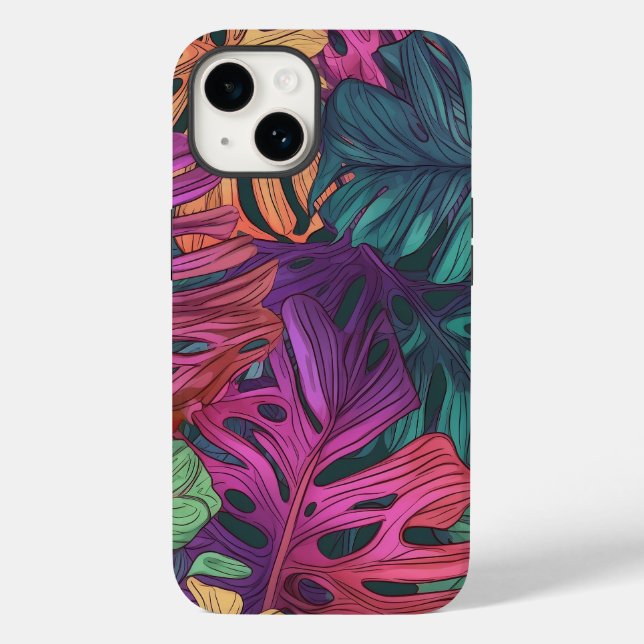 Iphone 14 Coque couleur Monstera (Verso)
