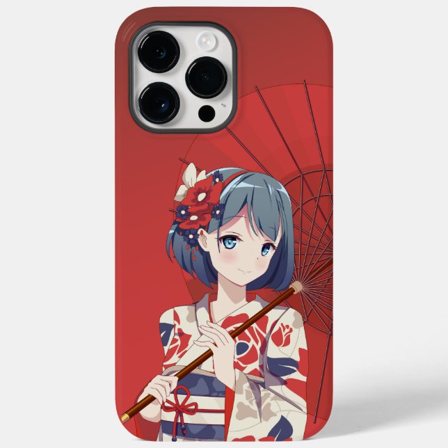 iPhone 14 Pro Max Red Anime Coque couverture pour  (Verso)
