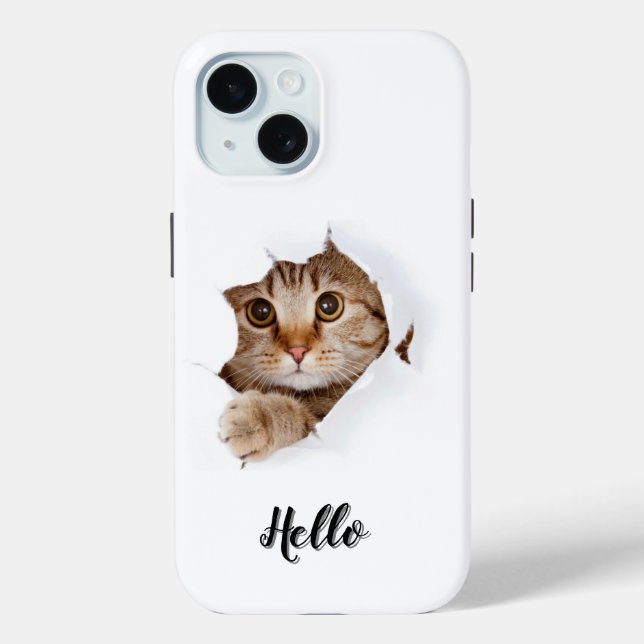 IPhone 15 case with cute kitty  (Back)