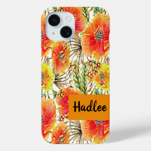 iPhone 15 Case with Orange & Yellow Flowers