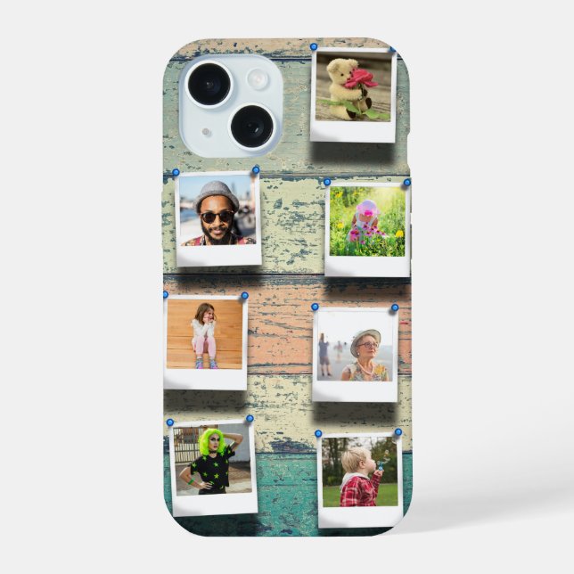 iPhone 15 Personalized 7 Photo Collage Case (Back)