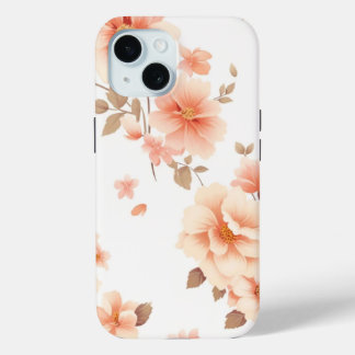 iPhone 15 Phone Case Simple Elegant Floral Design