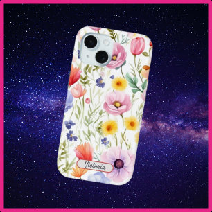 iPhone 15 Phone Case With Wildflower Floral Design