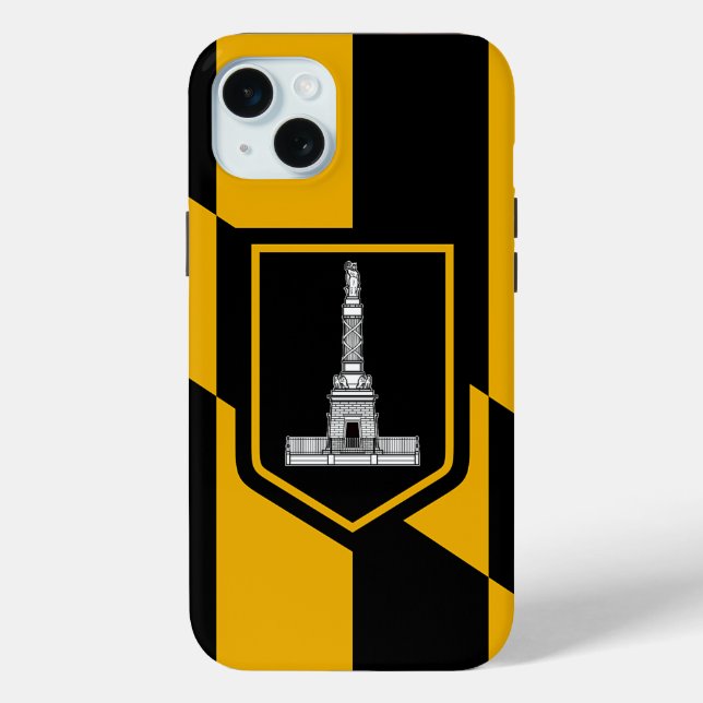 iPhone 15 Plus Case-Mate, Baltimore flag Case-Mate iPhone Case (Back)