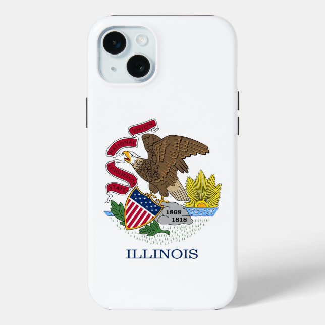 iPhone 15 Plus Case-Mate, Illinois flag Case-Mate iPhone Case (Back)