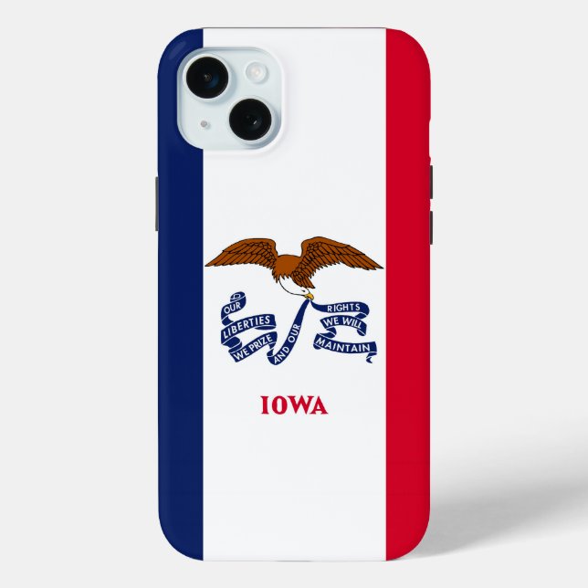 iPhone 15 Plus Case-Mate, Iowa flag Case-Mate iPhone Case (Back)