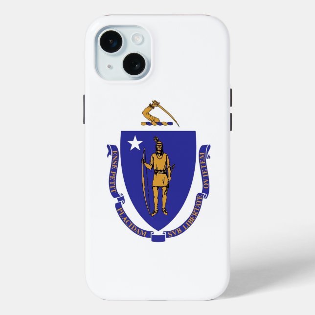iPhone 15 Plus Case-Mate, Massachusetts flag Case-Mate iPhone Case (Back)