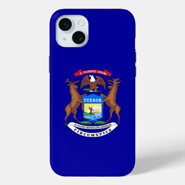 iPhone 15 Plus Case-Mate, Michigan flag Case-Mate iPhone Case (Back)
