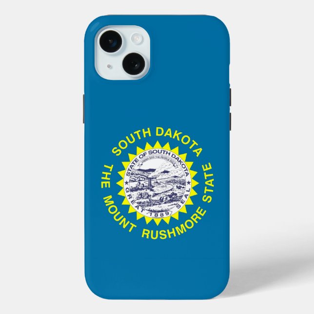 iPhone 15 Plus Case-Mate, South Dakota flag Case-Mate iPhone Case (Back)