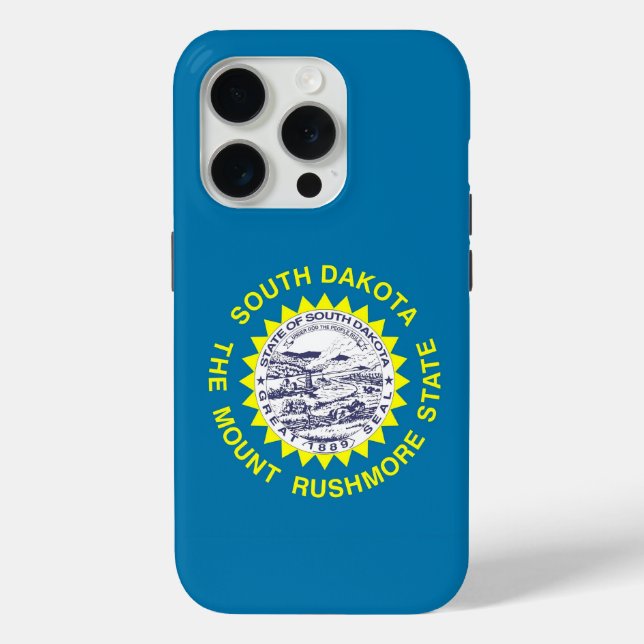 iPhone 15 Pro Case-Mate, South Dakota flag Case-Mate iPhone Case (Back)