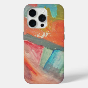 iPhone 15 Pro Coque Rigide Art Abstrait Coucher de Soleil Horizo
