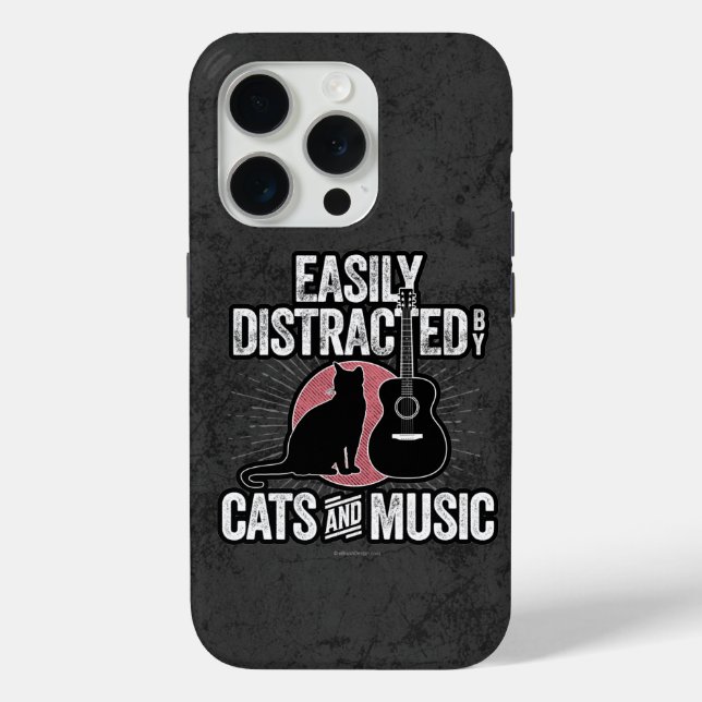 iPhone 15 Pro Facilement distrait par les chats et le Coque de v (Verso)
