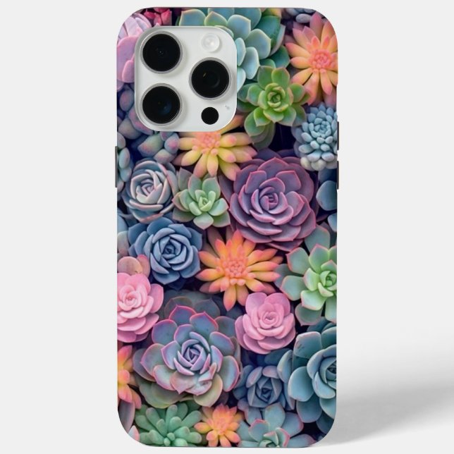 iPhone 15 pro max case multicolored flowers (Back)