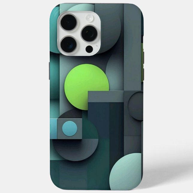 iPhone 15 pro max coque noir et vert (Verso)