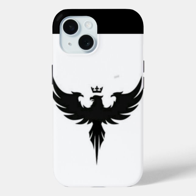 "iPhone 15 White & Eagle Design Coque - Bold et El (Verso)