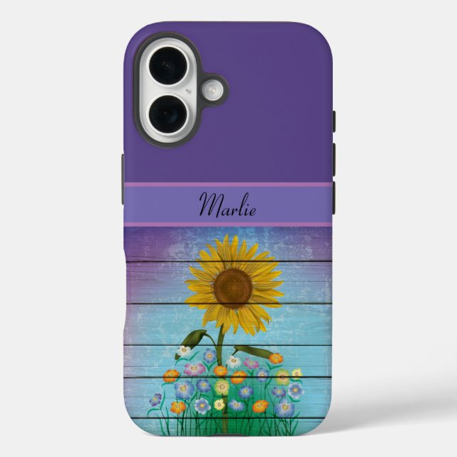 iPhone 16  Apple Case with Single Sunflower (Back)