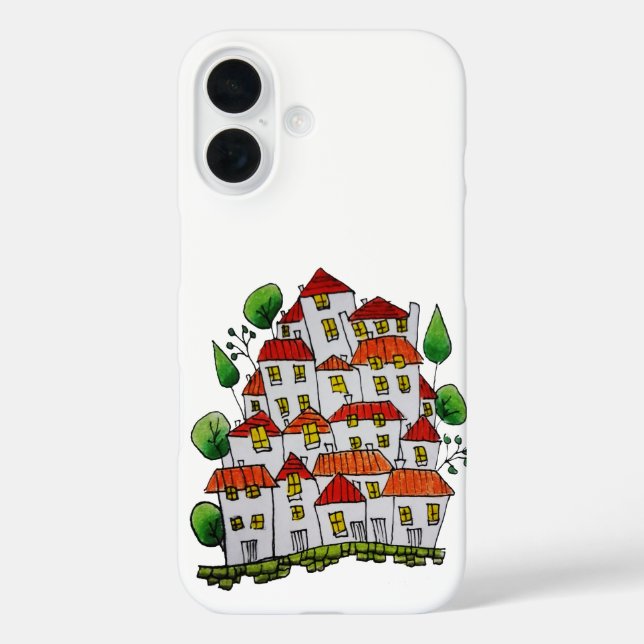 iPhone 16 case (Doodle - Hand-drawn) (Back)