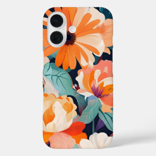 iPhone 16 Case Vivid Bold Floral Design