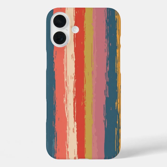 iPhone 16 Plus Cases - Striped Pattern (Back)