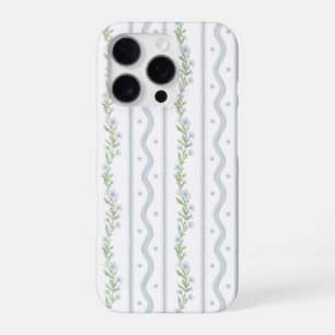 iPhone 16 Pro Case, Preppy Floral Stripe Case