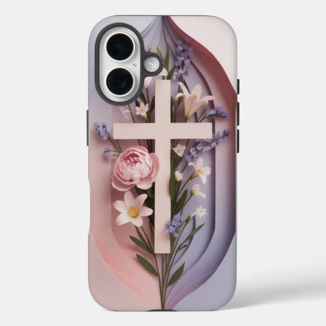 iPhone 16 Pro Coque avec Christian Cross Ai design (Verso)