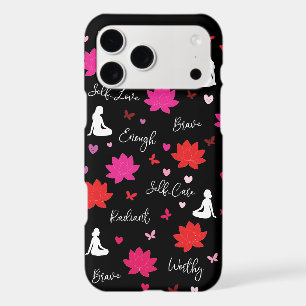 iPhone 16 Pro Max Case Floral Affirmation Words