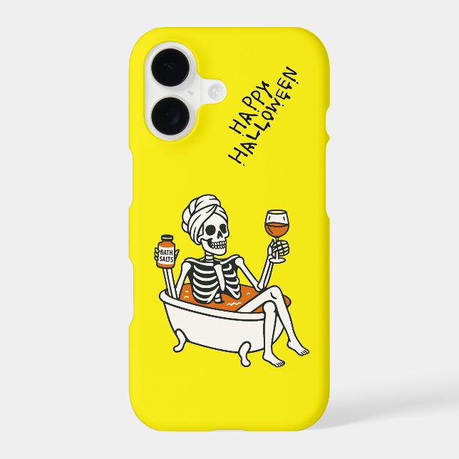 iPhone 17 Case Mate – Yellow  Halloween Skelet (Back)