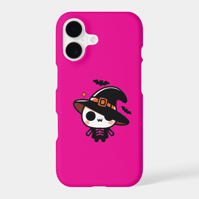iPhone 17 Pink Case – Cute Halloween Design for Ki (Back)