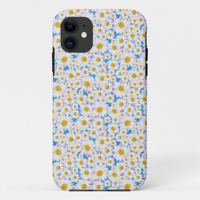 iPhone 5/5s Case-Mate Case: White Daisies on Blue Case (Back)