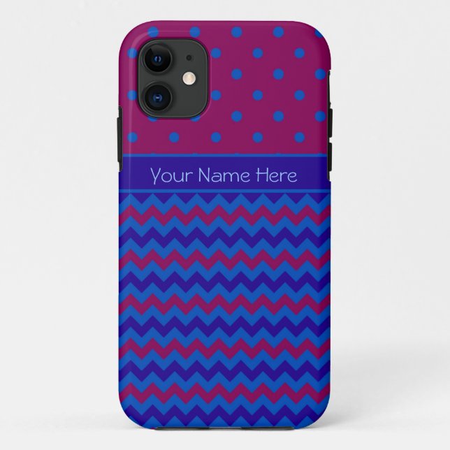 iPhone 5/5s Case: Personalize Purple Blue Chevrons Case-Mate iPhone Case (Back)