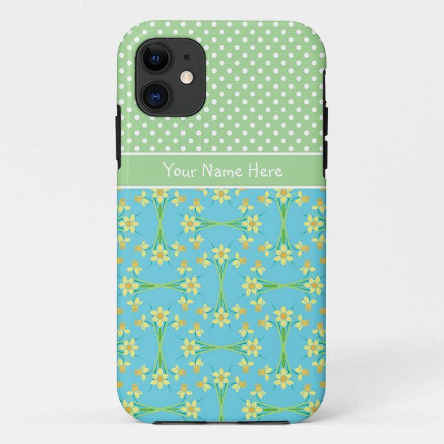 iPhone 5/5s Case to Personalize: Daffodils, Polkas (Back)
