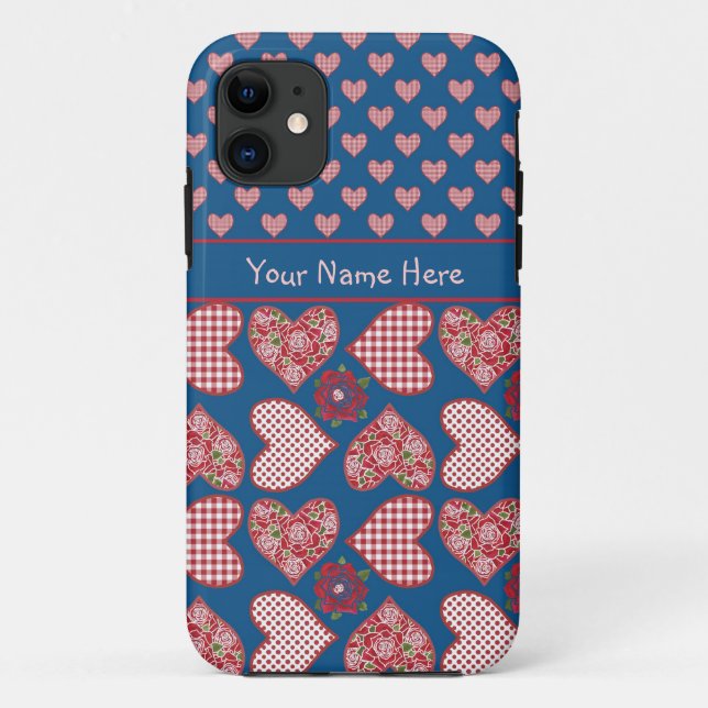 iPhone 5/5s Case to Personalize: Hearts and Roses (Back)