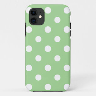 iPhone 5/5s Case: White on Green Polka Dots 11 Case