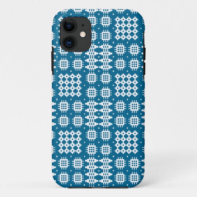 iPhone 5/5s Coque : Blanc sur Navy, Tapisserie gal (Dos)