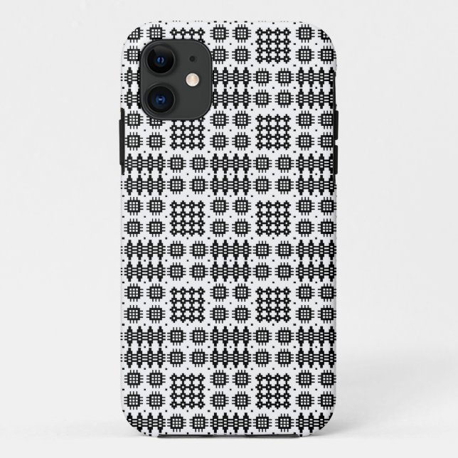 iPhone 5/5s Coque : Noir sur Tapisserie galloise b (Dos)
