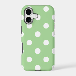 iPhone 5/5s Xtreme Case: White on Green Polka Dots