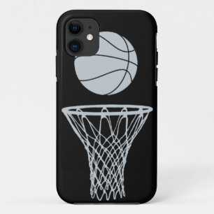 iPhone 5 Basketball Silhouette Silver on Black 11 Case