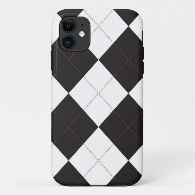 iPhone 5 Case - Argyle Squares - Vintage RedStitch (Back)