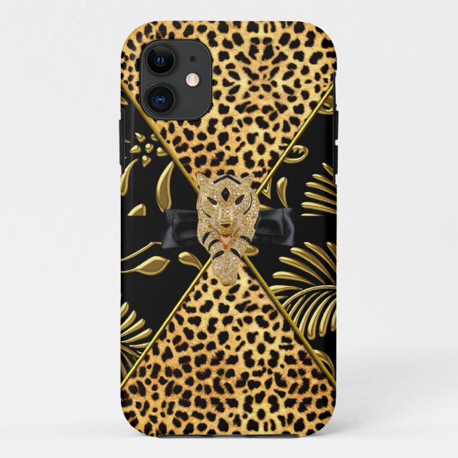 iPhone 5 Case-Mate Gold Black Leopard Case-Mate iPhone Case (Back)