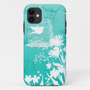 iPhone 5 case-Turquoise Silhouette birdcage 11 Case
