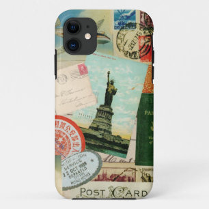 iPhone 5 case-Vintage Travel and Stamps iPhone 11 Case
