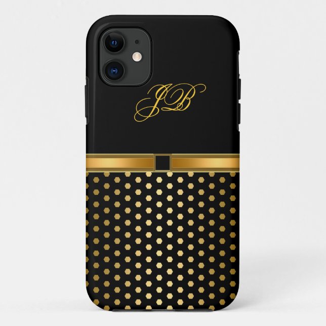 iPhone 5 Coque-Mate Coque Gold Black Spot (Dos)
